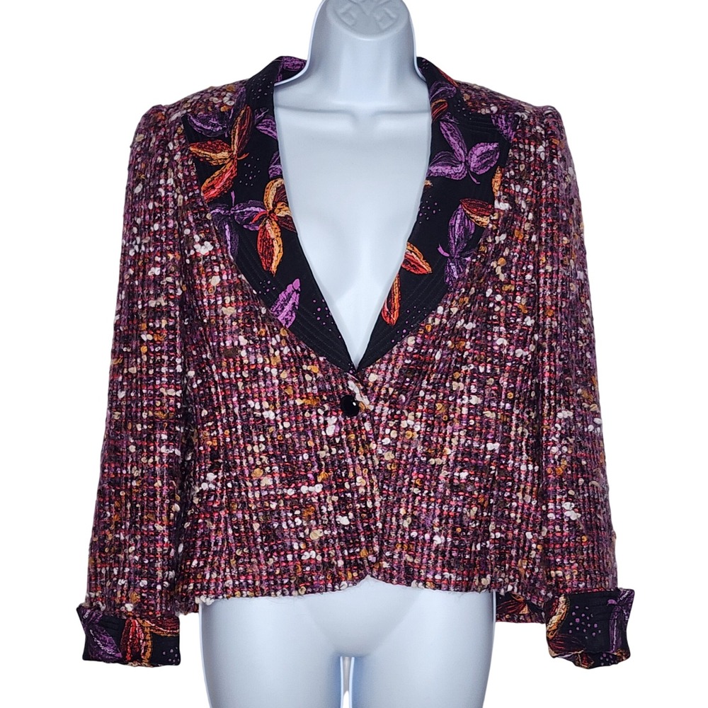 Vintage Fiandaca Couturier Neiman Marcus Butterfly Silk Mohair Jacket Sz. S